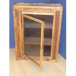 1960's Pine cabinet with glass front 92H x 69W x 28D cm