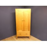 Modern wardrobe with 2 doors above lower drawer 194H x 89W cm
