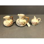 3 Early C20th Royal Worcester jugs, duce mark & black stamp to base