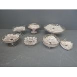 Collection of Bohemian glass enameled dessert bowls