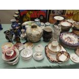 Quantity of china to include pair of Wedgwood vases, Toby/character jugs of Churchill &