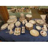 Quantity of china including plates and tureens by Harrods Ltd London (worn), and Copeland tea set