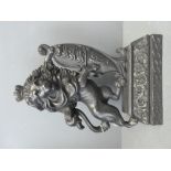 Blackened iron lion rampart & armorial door stop