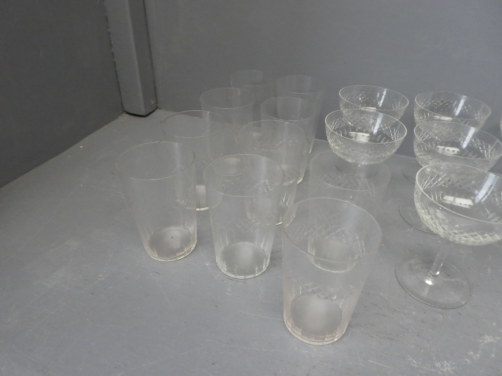 Qty of glassware to include 10 cut glass tumblers, 11 champagne glasses, 7 sherry glasses - Image 3 of 3