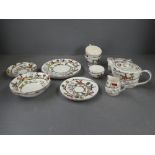 Quantity of Staffordshire "Hunting Scene" Butter dish, teapot, bowls, plates etc