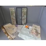 Various Chinese items to include silk works, framed silk pictures etc