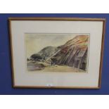 ALAN SORRELL (1904-) mixed media 'The Amporio in Chios' signed lower right Exhib RWS 1962 framed &