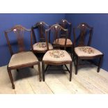 5 mahogany shield shaped back chairs