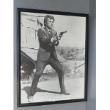 Black & white Clint Eastwood print from the film Dirty Harry 55H x 43W cm