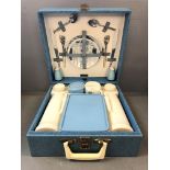 Vintage picnic set, with fitted interior, 2 person setting