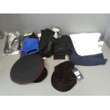 Qty of equestrian clothing to include riding breeches, leggins, velveteen skull cap cover, fleece,