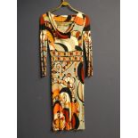 Orange, black & grey day dress labelled EMILIO PUCCI FIRENZE size 8-10