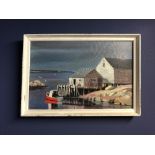 PF TUNSTILL Oil on canvas, 'Peggys Cove Nova Scoita' signed lower left 48H x 75W cm, framed