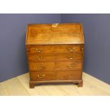 Mahogany bureau with 4 graduated drawers 108H cm