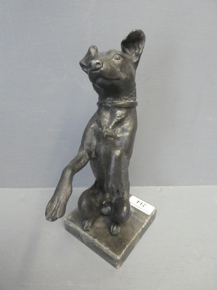 A standing bronze in the form of a Terrier on its hind legs, on square plynth base - Image 2 of 3