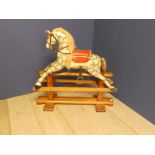 Small rocking horse labelled 'Made in Leeway England' 86H x 98L cm