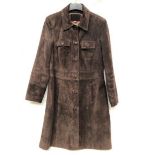Marks & Spencer brown suede 3/4 length jacket size 14