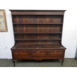 Three drawer Oak Dresser. Eighteenth century. 198cmH - 187cmW - 49cmD