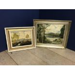 A Wroblewski 2 oil on board landscapes signed & dated 1948 33 x 42 & 23 x 29 cm