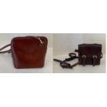 Small leather handbag by Vera Pelle, Italy (never used) and another dark brown leather handbag (some