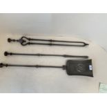 Set of 3 C19th steel fire irons