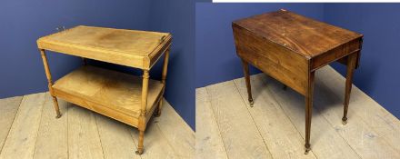 Victorian mahogany Pembroke table and a bleached mahogany 2 tier dining room trolley