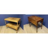 Victorian mahogany Pembroke table and a bleached mahogany 2 tier dining room trolley