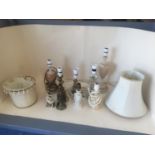 9 various table lamps, and various shades CONDITION: all used and with minor wear