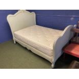 Decorative Antique Painted French bed, mattress base and good quality mattress by Princess & the Pea