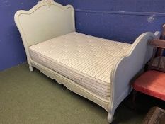 Decorative Antique Painted French bed, mattress base and good quality mattress by Princess & the Pea