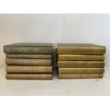10 volumes of books, Vasari's Lives of the Painters, Sculptors and Architects, G Devere, green velum