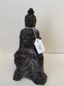 Chinese Bronze figure of a seated Budha 23cm H CONDITION: General wear