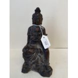 Chinese Bronze figure of a seated Budha 23cm H CONDITION: General wear