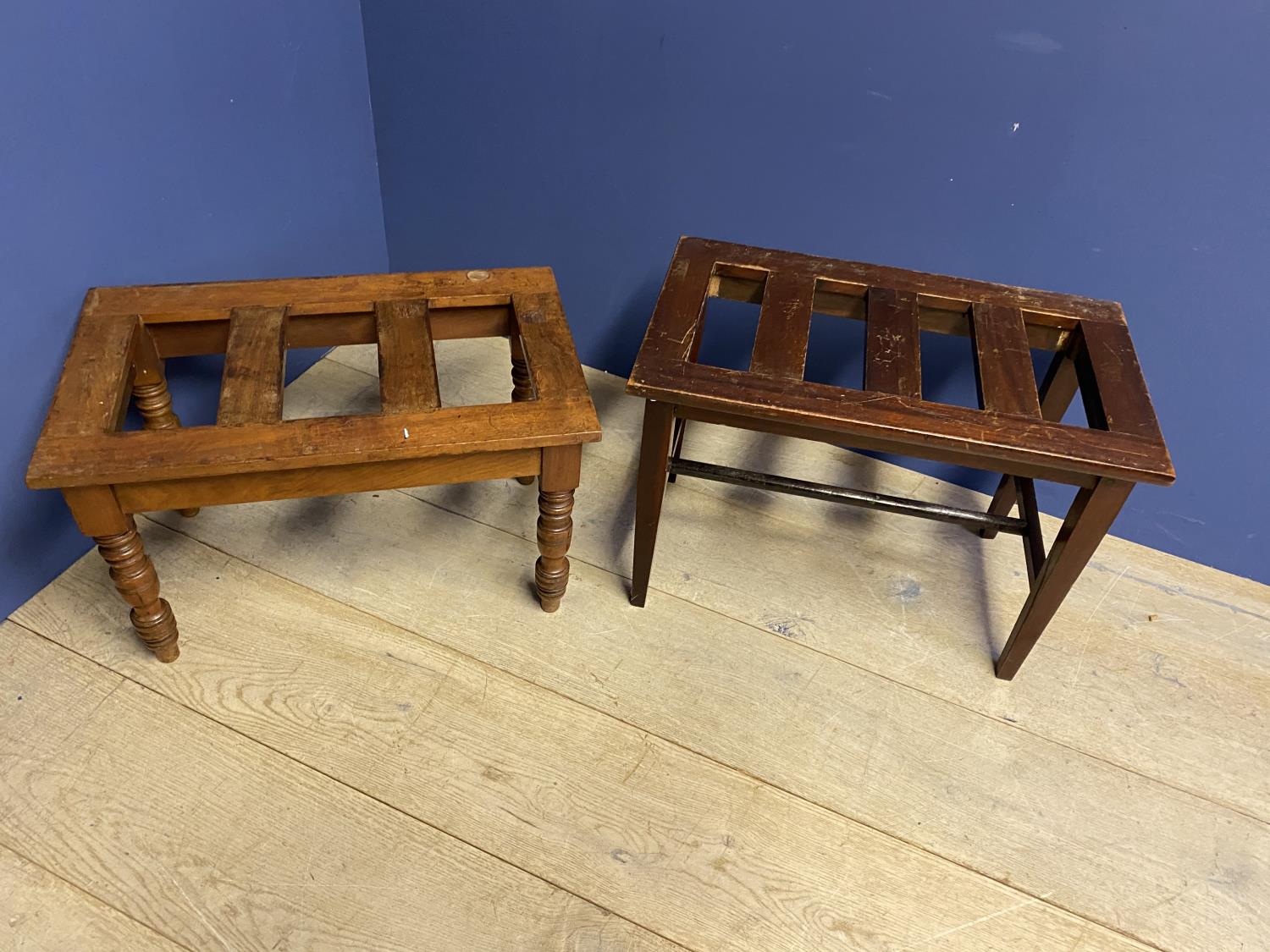 2 traditional luggage racks, some scratches/wear