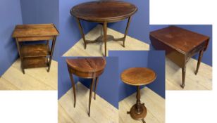 Victorian mahogany Pembroke table with 2 drawers, and 5 mahogany occasional tables
