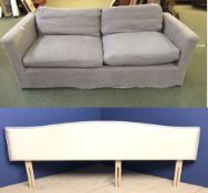 Contemporary 3 seater sofa upholstered in grey fabric manufactured by sofa.com Chelsea Wharf 221 x