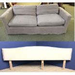 Contemporary 3 seater sofa upholstered in grey fabric manufactured by sofa.com Chelsea Wharf 221 x