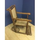 C19th invalids chair with bergère seat CONDITION: some general wear, and bergère cane needs some