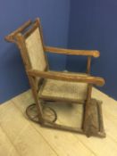 C19th invalids chair with bergère seat CONDITION: some general wear, and bergère cane needs some