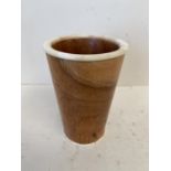 Wood and horn beaker 11cm H