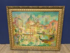 BASIL NUBEL (1923-1981 ) , Oil on canvas, Venetian scene of the Grand Canal 60 x 75, in decorative