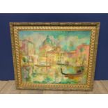 BASIL NUBEL (1923-1981 ) , Oil on canvas, Venetian scene of the Grand Canal 60 x 75, in decorative