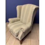 Good quality modern traditional winged arm chair, PARKER KNOLL, with deep cushion, upholstered in