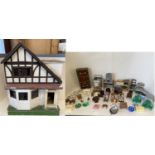 Dolls House and various contents CONDITION: as found, all used, see photos