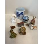 Quantity of china, to include, Buntie Bunnykins "helping mother", brown stamp to base, Wade Humpty