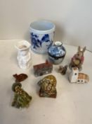 Quantity of china, to include, Buntie Bunnykins "helping mother", brown stamp to base, Wade Humpty