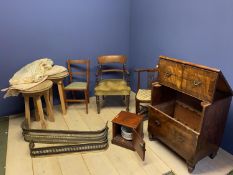 Georgian mahogany commode chest, Regency armchair, Edwardian corner chair, mahogany pot cupboard,