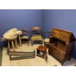 Georgian mahogany commode chest, Regency armchair, Edwardian corner chair, mahogany pot cupboard,