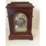 German Ting-Tang bracket clock, with Westminster Chimes, Junglans, in inlaid mahogany case, 44cmH