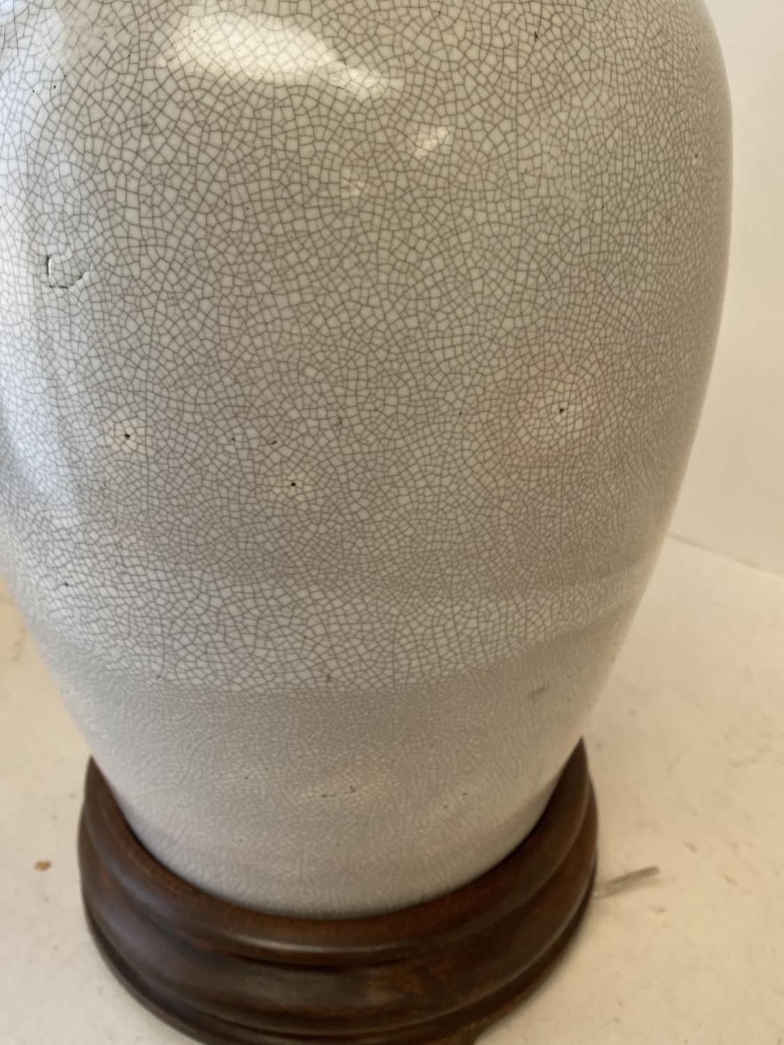 Chinese ceramic crackle glazed lamp overall height including fittings 70cm